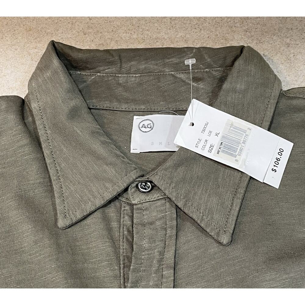 NWT -AG Jeans Classic Dress Shirt, Long-Sleeve Button-Up Men’s XL Olive Green - Picture 6 of 10